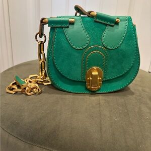 Vintage Chloe suede handbag with gold chain strap